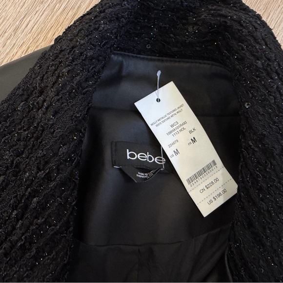 bebe Black Textured Blazer - Picture 2 of 2